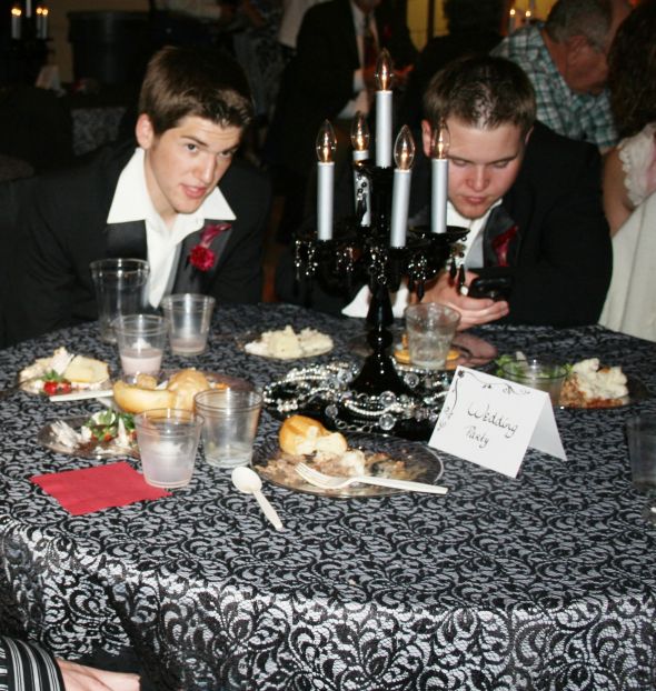 Black Glass 5 Arm Candelabras :  wedding 5 arm candelabra glass centerpiece black reception 224crop