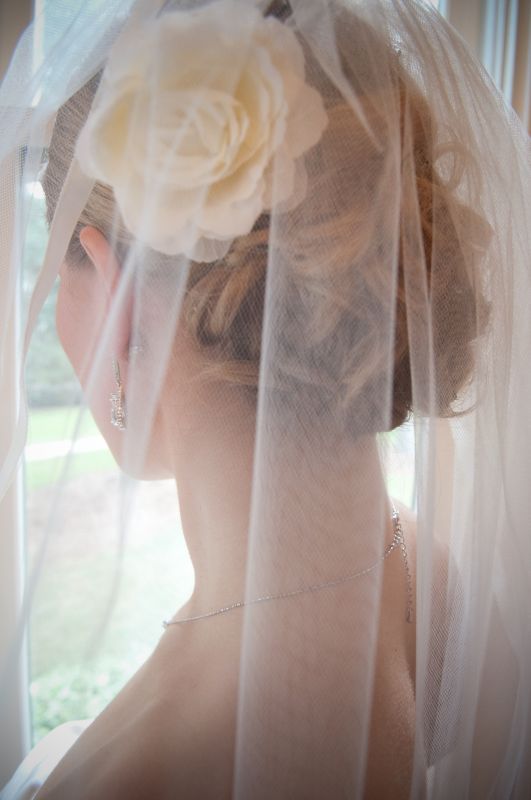 Where to pin my veil? (show me your pics please!) :  wedding veil hair hairstyle pinning veil hair comb ClareNoahWedding 957