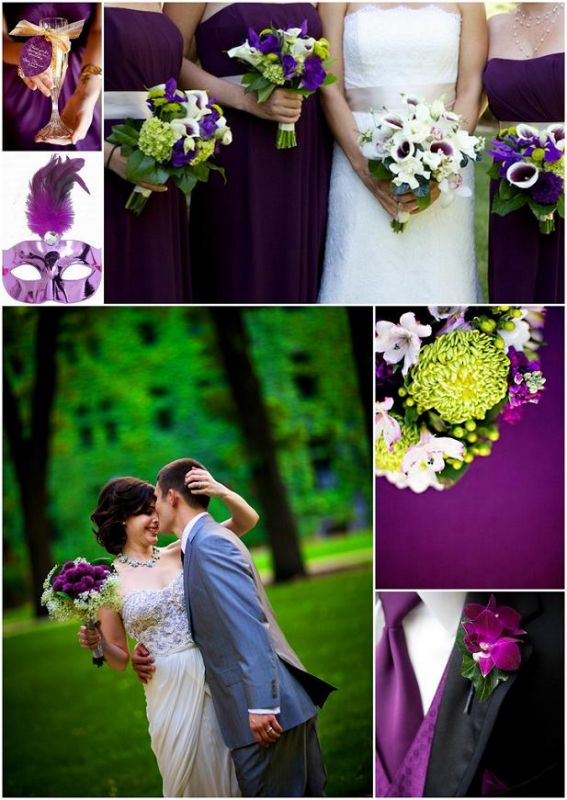 What are your color schemes? :  wedding bridesmaids colors Purple And Green