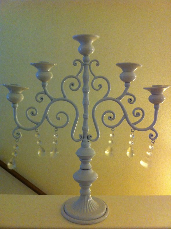 White Candelier For Sale :  wedding decor chandelier white jewels beautiful Photo 76