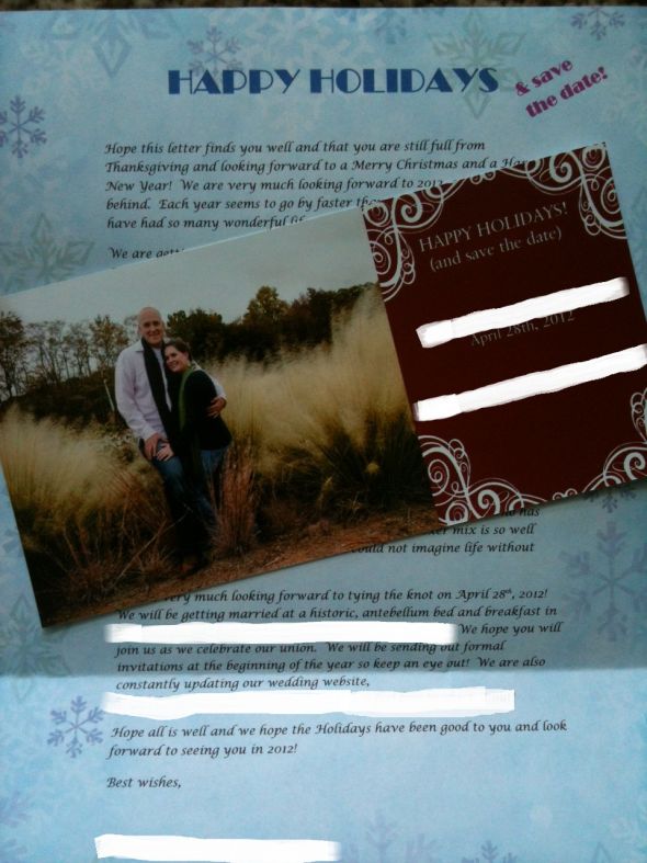 Save The Date as Holiday Letter
