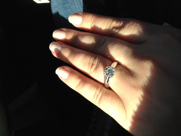 What clarity/color is your diamond? Post pictures please :) :  wedding color clarity diamonds 12 carat princess cut Photo11