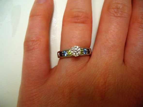 My Amazing Custom Engagement Ring wedding teal black green silver 