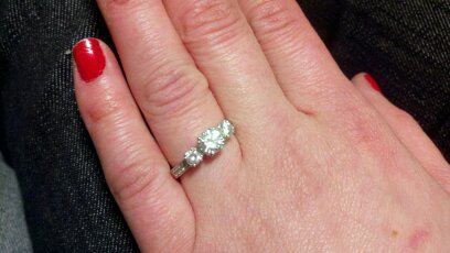 White Gold with Rose Gold :  wedding Phone 127