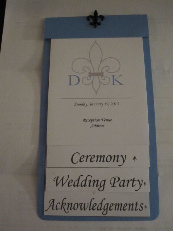 Ceremony Programs wedding ceremony programs fleur de lis blue ceremony IMG