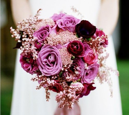 wedding Plum Wedding Bouquet E1317946275590