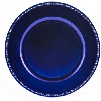 Cheap Charger Plate Rentals! :  wedding charger plates rental beaded chargers Blue Charger
