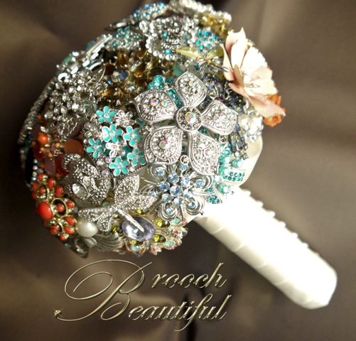 Brooch Bouquet made from Family Jewe