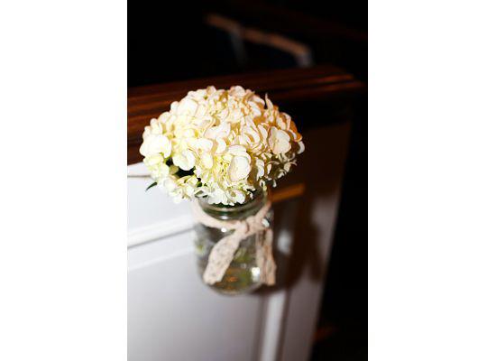 Ideas for mason jars? :  wedding mason jars decor rustic candles flowers Pew2