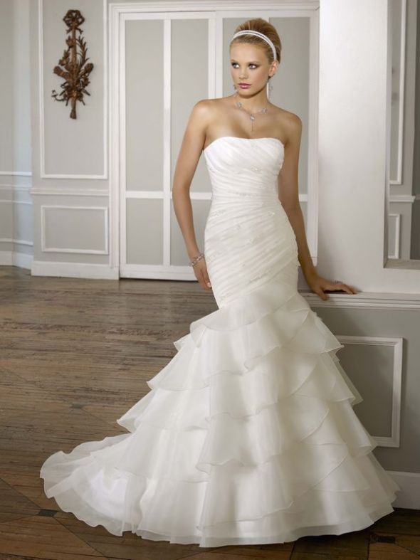 Looking for this dress or similar :  wedding finished mermaid ruffles trumpet fishtail edges Mori Lee 1606