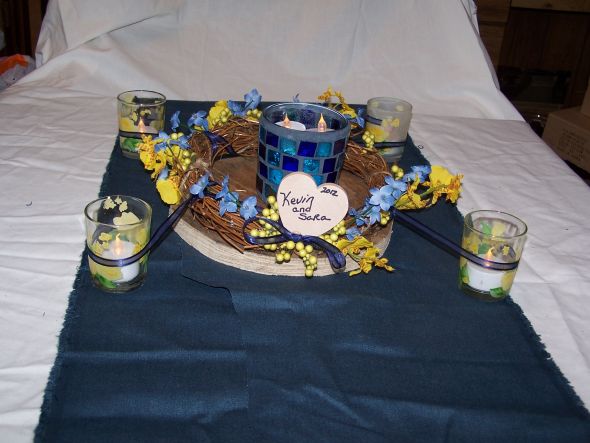 My DIY centerpieces and boutoniers....tell me what you think :  wedding diy flowers fake flowers 100 1740