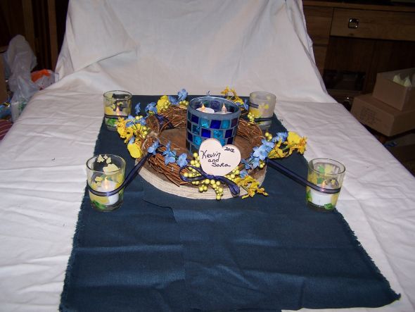 My DIY centerpieces and boutoniers....tell me what you think :  wedding diy flowers fake flowers 100 1742