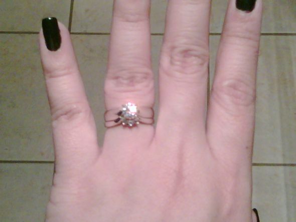 Show me solitaire e-rings w/wedding bands and/or enhancers! : wedding engagement ring wedding band 1 ct solitaire enhancers princess IMG02653 20111223 1456