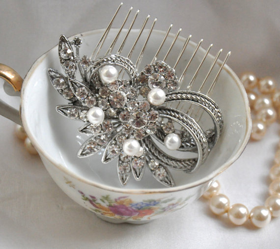 What jewellery should I wear with my dress...pics and poll :  wedding hair jewellery dress hair comb earrings necklace bracelet Hair Comb