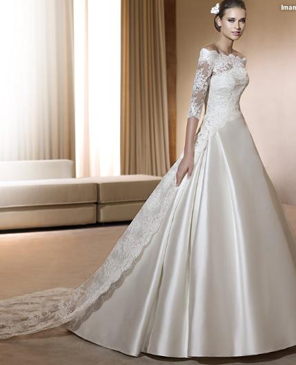 Style Help :  wedding dress veil necklace accessories hair pearl pronovias iman 1