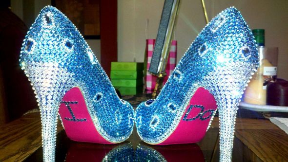 DIY shoes - crystal heels :  wedding shoes diy diy shoes crystal shoes wedding shoes heel wedding heels crystal heels diy heels Resampled95122711194236