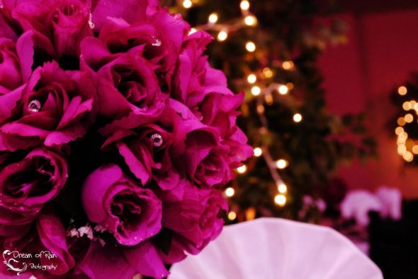 Hot Pink Floral Centerpieces wedding pink black flower roses diamond 
