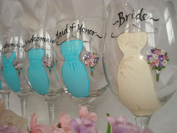 CRAFTY BEES: How would I make these myself??? (DIY Painted Glasses) :  wedding crafts paint glasses Etsy Picture