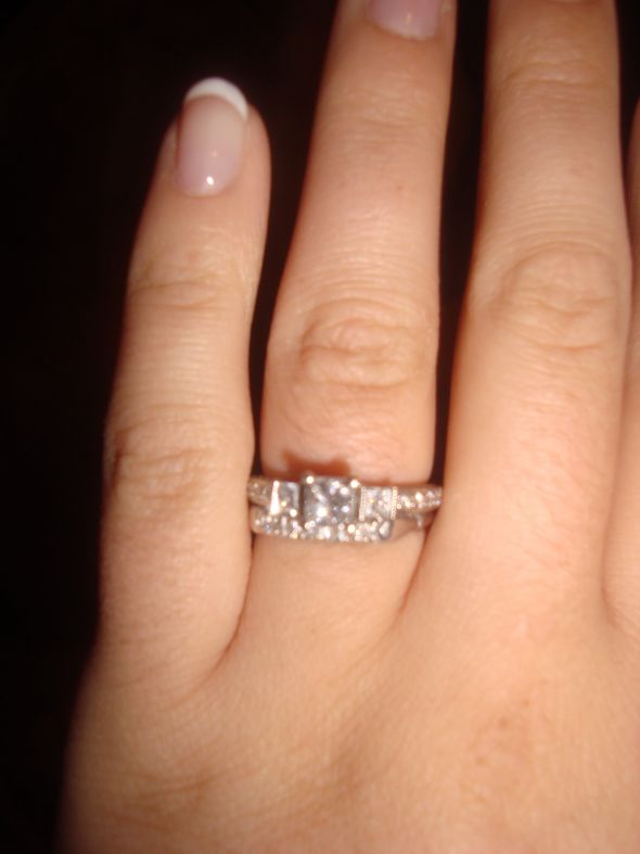 Radiant vs Princess: which do you prefer? :  wedding radiant princess diamond engagement ring sparkle DSC05708