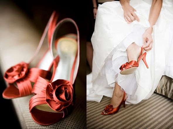 Indian Ceremony Wedding color theme HELP wedding Bridal Shoes Red 