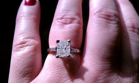 Radiant vs Princess: which do you prefer? : wedding radiant princess diamond engagement ring sparkle IMAG0230web8
