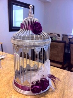 Ivory Pomanders & Custom Purple Cake Stand!!!! :  wedding ivory Birdcage