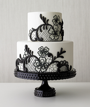 Show me your fondant free Lace themed wedding cakes please :) : wedding cake food lace Love This Elegant Cake 21245299