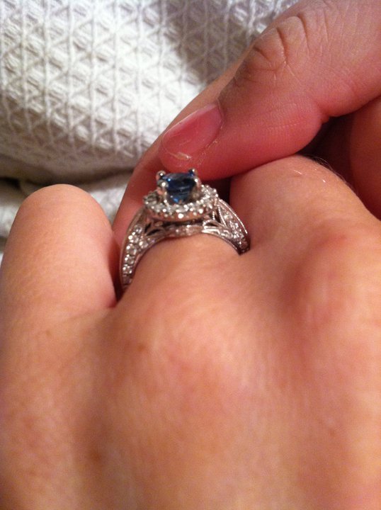 Can I see your nondiamond engagement ring and any sapphire ring advice welcomed! : wedding sapphire ering blue diamond Ring2