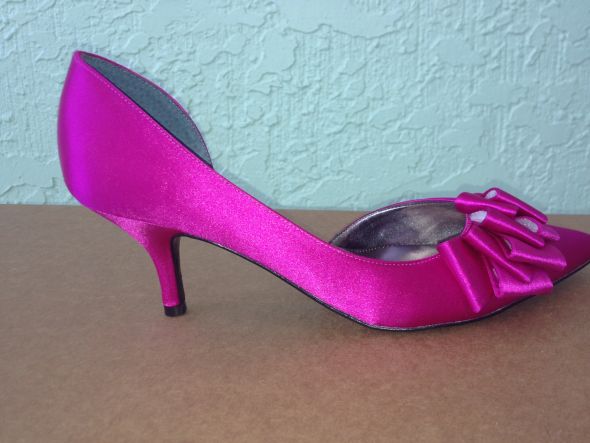 Pink wedding shoes!! :  wedding closed toe shoes low heels nina shoes orchid shoe pink pink shoes shoes Shoes2