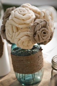 Crafty Bees Needed! :  wedding burlap flowers burlap and lace Burlap Flowers