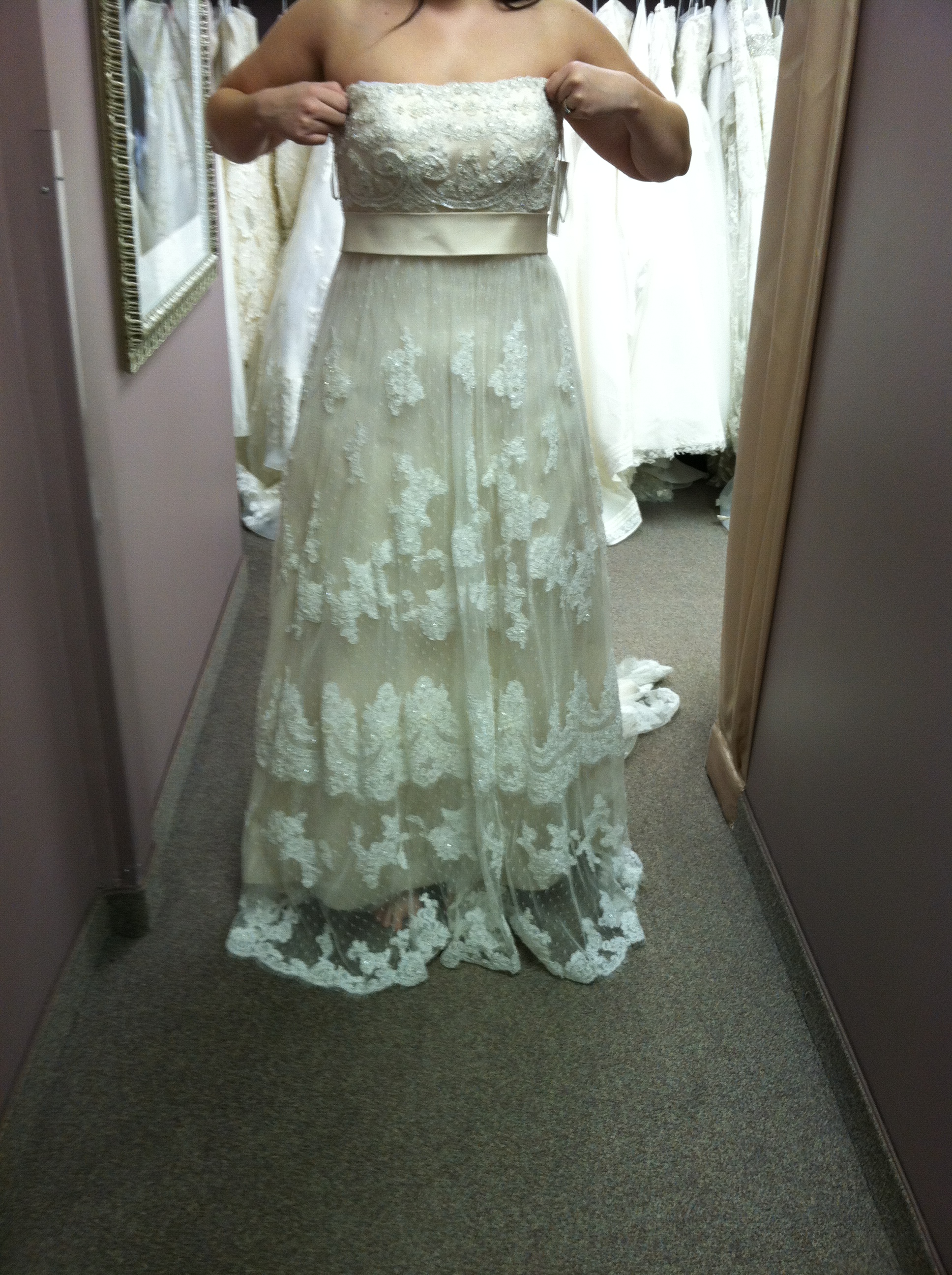 Help! Which dress?! :  wedding casablanca alfred angelo lace dropped waist outdoor wedding dress Casablanca