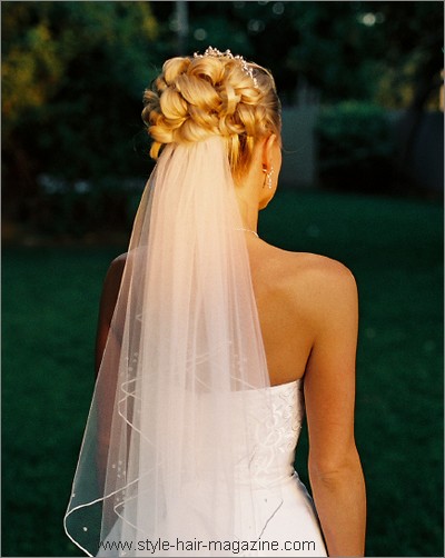 wedding hair updos with veil