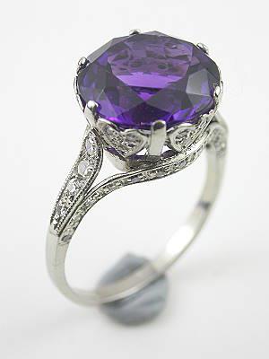 Show me your non-diamond engagement rings!! :  wedding unique engagement ring non diamond Rg3055 2