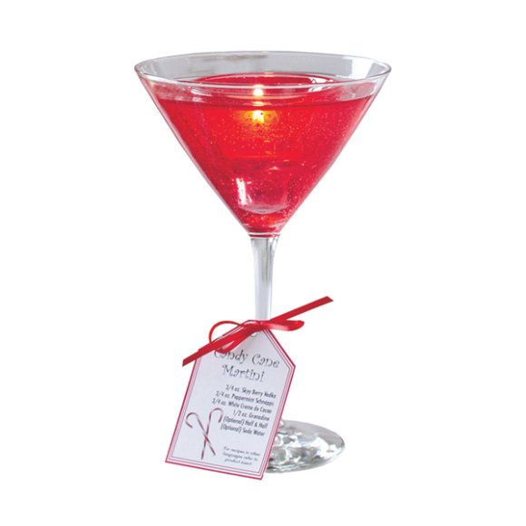 Red Candy Cane sented Martini Tealight holder