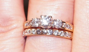 I'd love to see your super thin banded wedding sets! :  wedding ring wedding band e ring thin band wedding set bridal set 100 0266