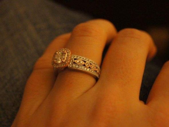 White and Rose Gold Engagement Ring wedding rose gold two tone engagement 