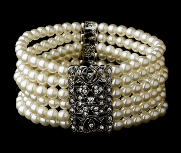 Ivory Pearl Brooch wedding bracelet wedding jewelry Bracelet 