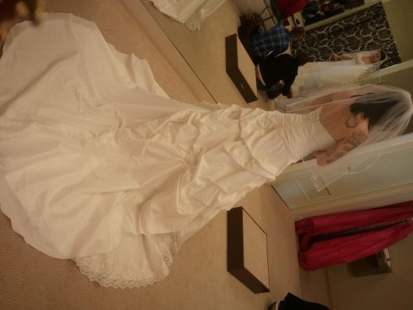 So I did choose my enchanted fairytale dress! Here are pics! :  wedding dress fairytale fairytale wedding enchanted Weddingdress1back