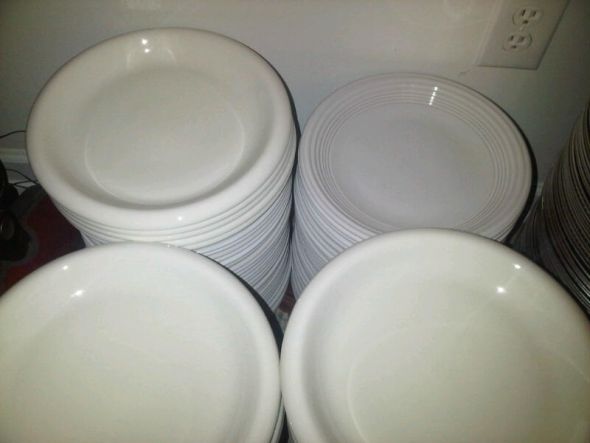 Wedding is Over..Items for Sale - Vintage Purple China Glass Flatware :  wedding Dinner Plates Vintage Pre-Sale: Mismatched China, Purple, Green, Plates, Water Glass :  wedding Dinner Plates