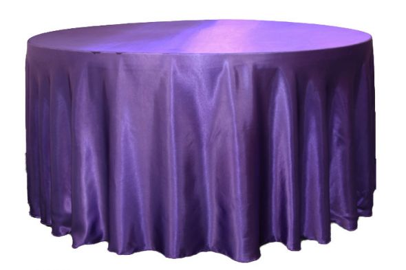 Purple Satin Linen 132 Round wedding purple satin tablecloths purple 