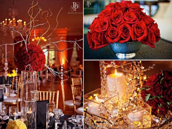 Enchanted wedding with red silver as theme colour