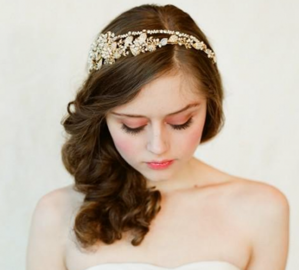 Has anyone got the Double band golden tiara from Twigs & honey? :  wedding twigs honey double band tiara tiara head band style 147 golden headband Picture 12