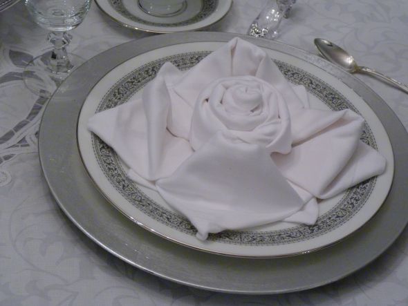 wedding Napkin Rose napkins will be egg plant purple though