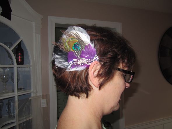 My vintage inspired purple and peacock feather Fascinator wedding vintage 