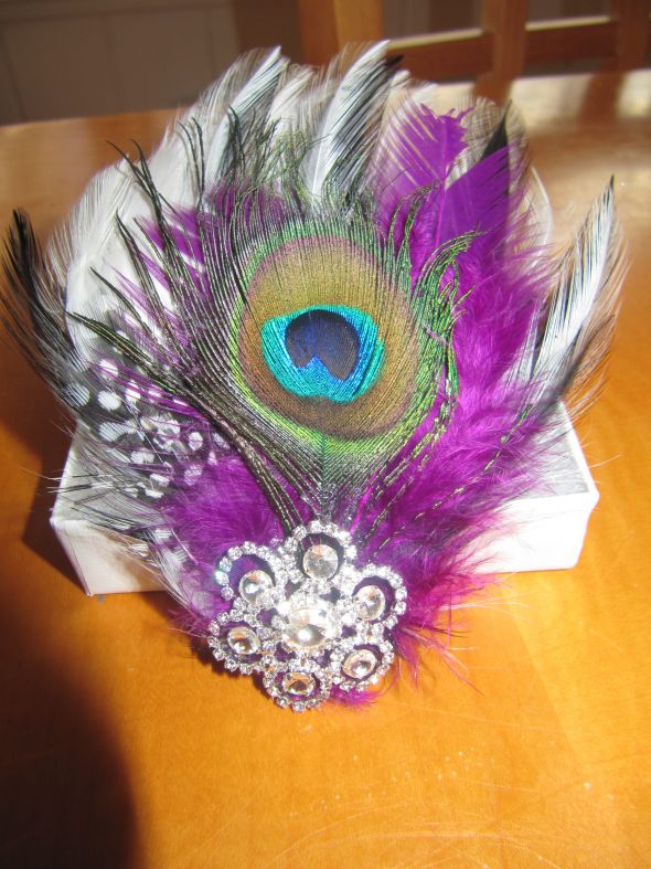 I went to Michael 39s and picked up purple and black feathers and a couple of