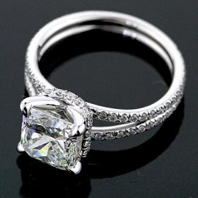 Need Help Choosing Ring :  wedding split shank cushion pave halo engagement ring Recently 33