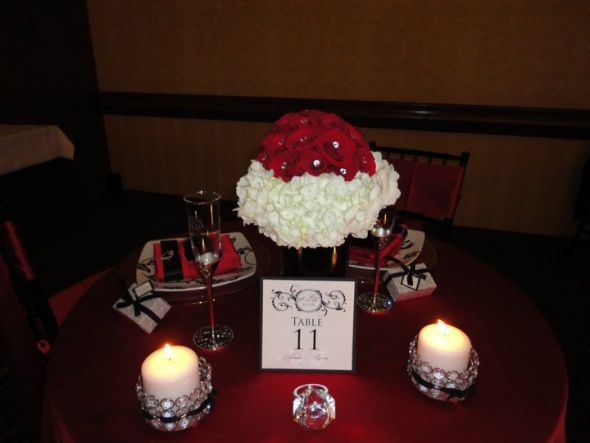 Which Centerpiece do you think looks best? :  wedding led lighting decor centerpiece Redandwhite