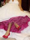 Hot pink, turquoise, and black! : wedding hot pink turquoise black centerpiece shoes ballet flats tall bride crinoline petticoat ring Crinoline