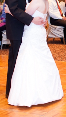 To Bustle or Not to Bustle? Thinkg of removing the train? : wedding bustle davids bridal 1 dress bride Bustle Crop
