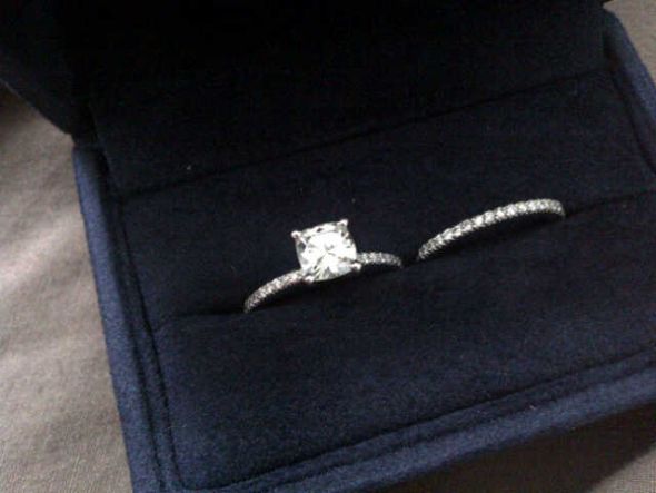 I can finally let go of the lost ering... my new one is here!!! Pics!!! :  wedding ring solitaire thin band wedding set lost lost ring thin band diamond band Rings